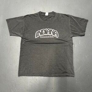Vintage 90s Indiana university Hoosiers IU grey faded bubble graffiti Tshirt